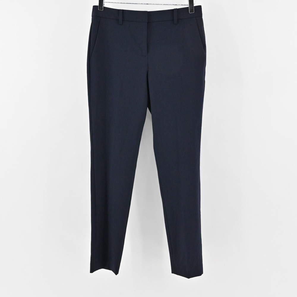 DKNY Pants Womens Sz 2 Navy‎ Blue Straight Leg High Rise Classic Trousers Office